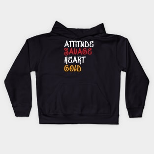 Attitude Savage Heart Gold Kids Hoodie